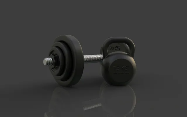 Close-up of the threaded end of an adjustable dumbbell handle where the locking collar screws on